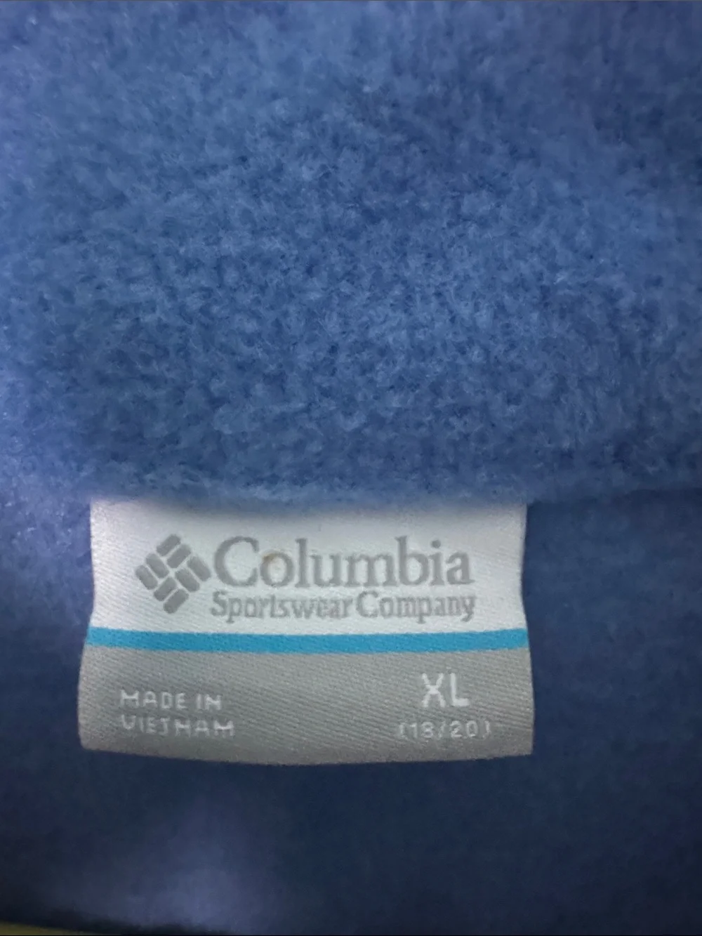 NWT Columbia Blue Full-Zip Fleece Jacket youth size XL (18-20)